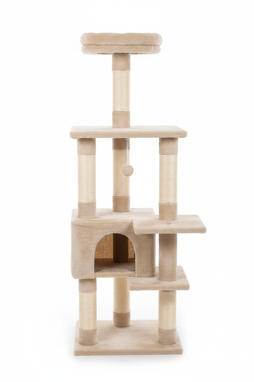 Cat tower full product white background