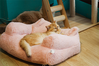 Ultra-Soft Plush Cat Bed – Cozy Round Sleeping Cushion for Cats